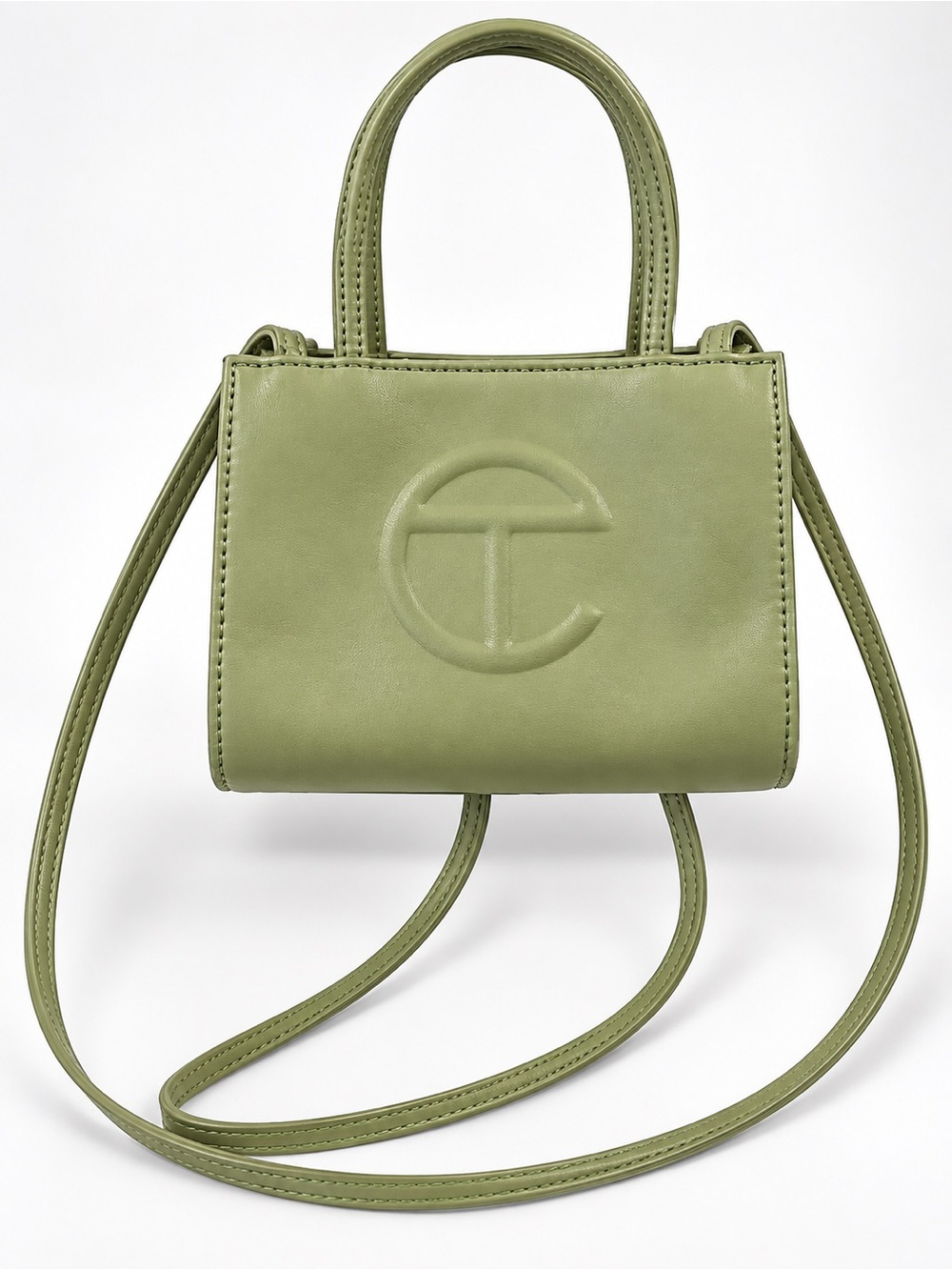 Telfar Shopping Bag Small in the color Drab.